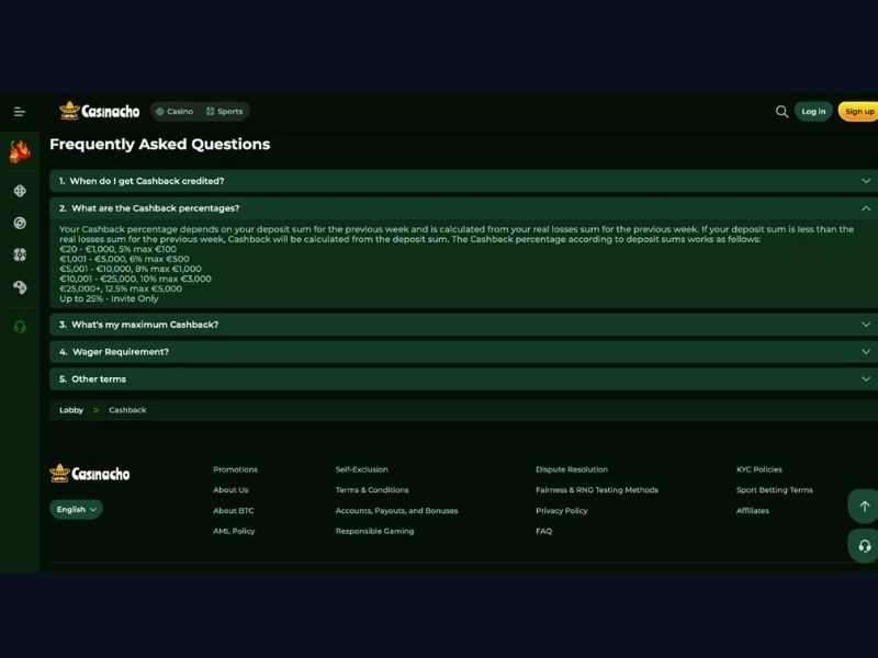 Pakiet powitalny Casinacho Nacho Casino — aktywacja etapami i warunki obrotu